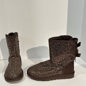 UGG Sparkly Brown Fur-Lined Women's Boots